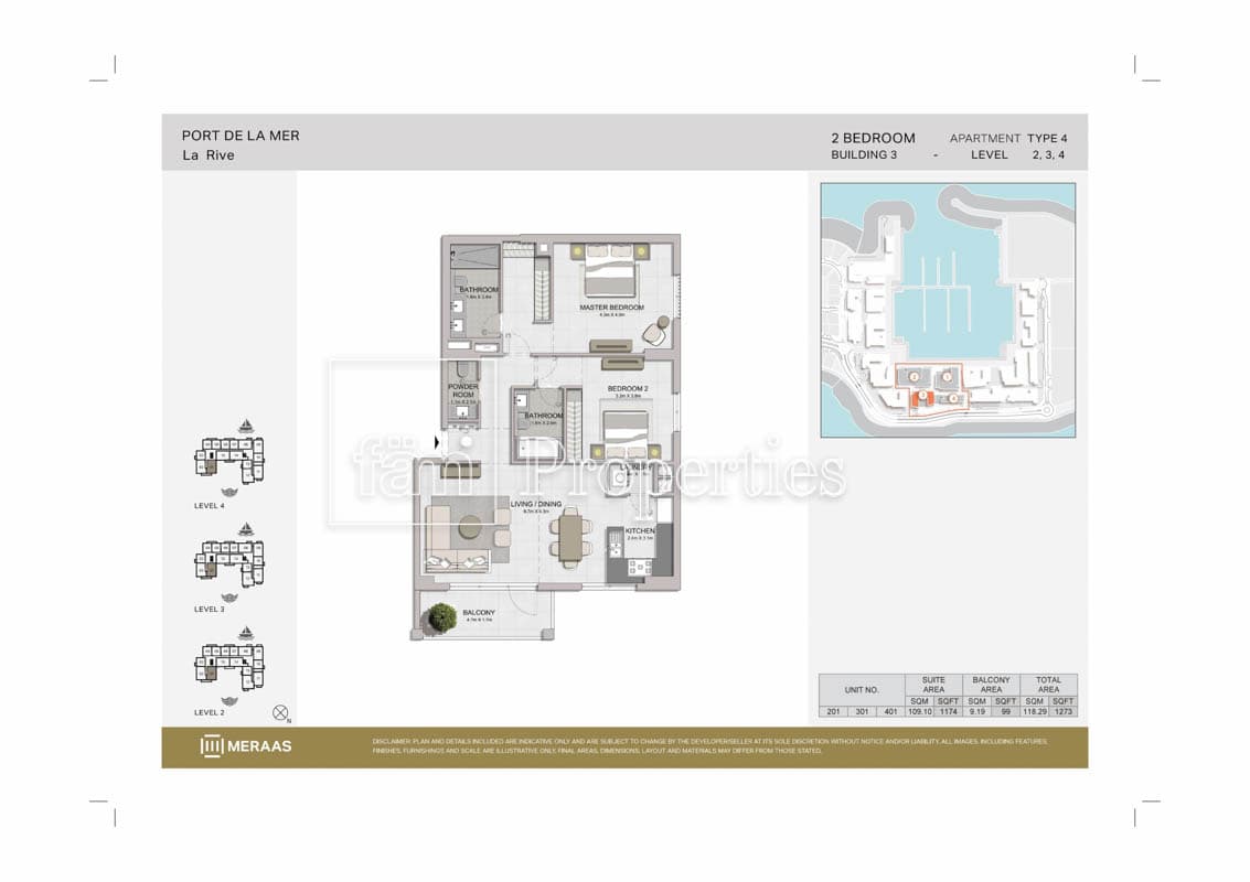 La Rive Tower 3, 2-Bed Floor Plan, type: 2 Bedroom