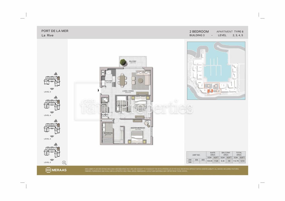 La Rive Tower 3, 2-Bed Floor Plan, type: 2 Bedroom