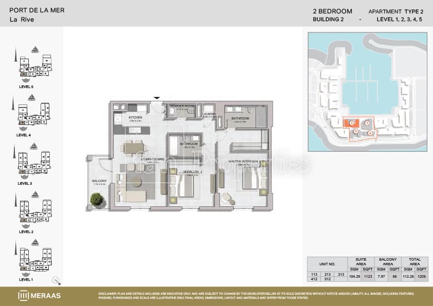 La Rive, 2-Bed Floor Plan, type: Type 2