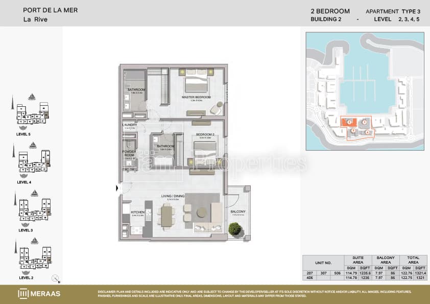 La Rive, 2-Bed Floor Plan, type: Type 3