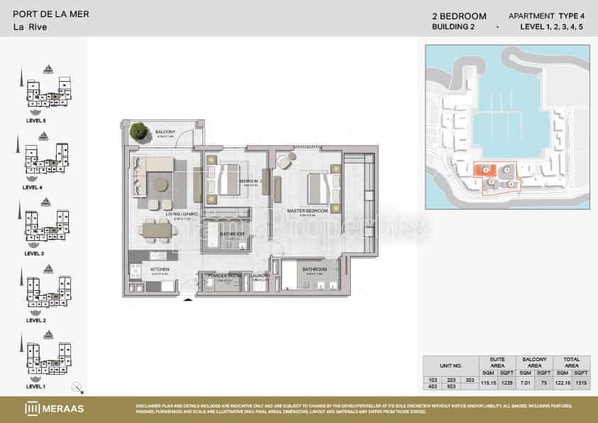 La Rive, 2-Bed Floor Plan, type: Type 4