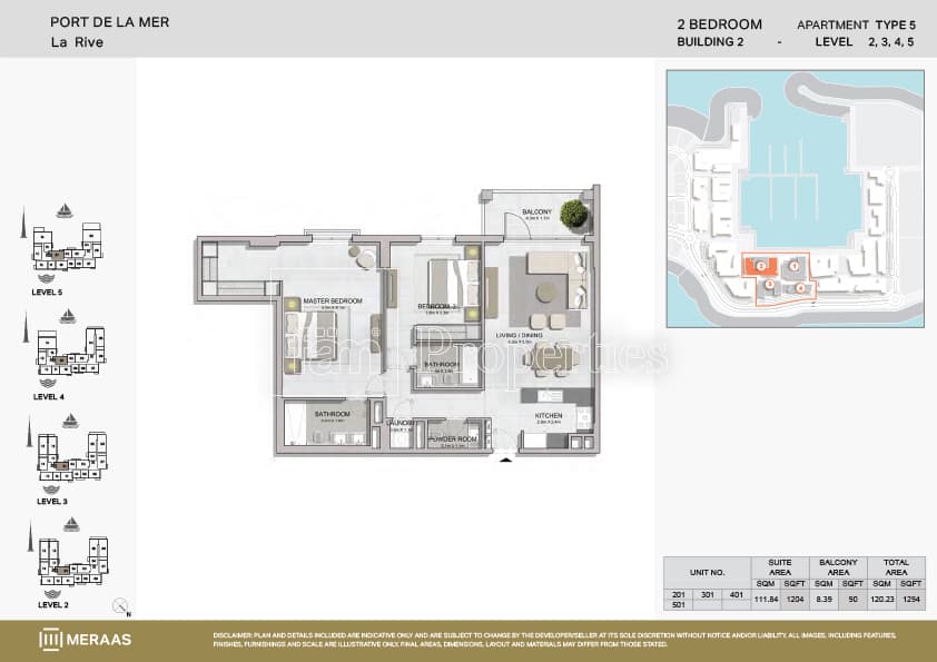 La Rive, 2-Bed Floor Plan, type: Type 5
