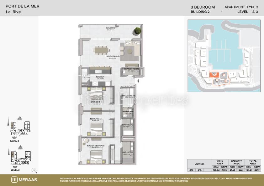 La Rive, 3-Bed Floor Plan, type: Type 2