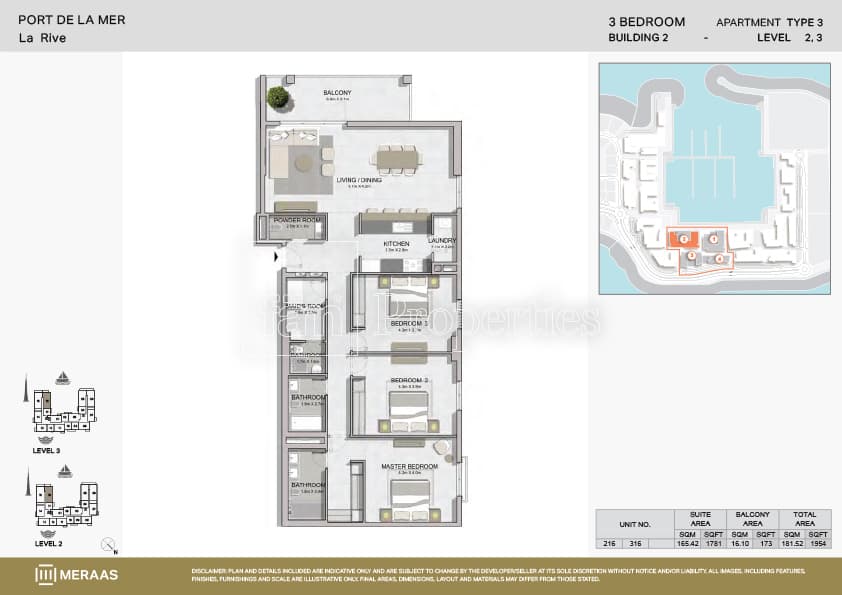 La Rive, 3-Bed Floor Plan, type: Type 3