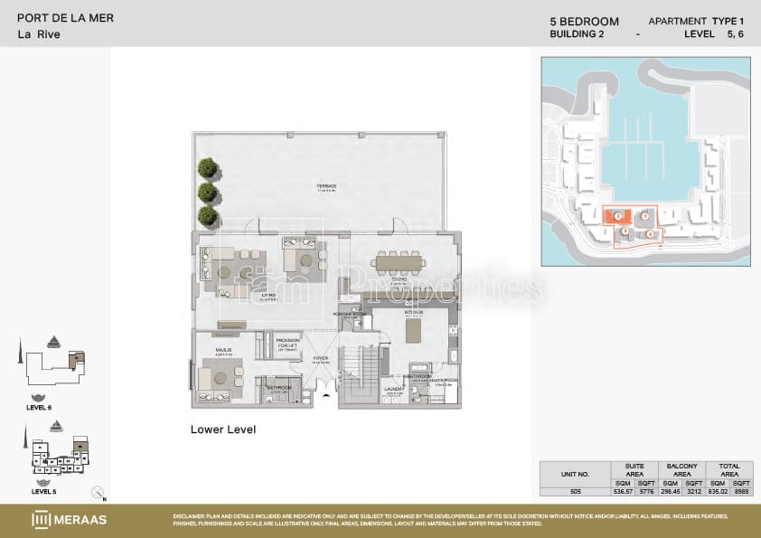 La Rive, 5-Bed Floor Plan, type: Type 1