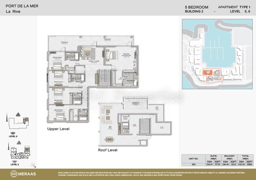 La Rive, 5-Bed Floor Plan, type: Type 1