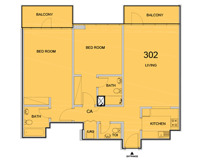 La Riviera JVC, 2-Bed Floor Plan, type: 2 Bedroom