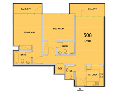 La Riviera JVC, 2-Bed Floor Plan, type: 2 Bedroom