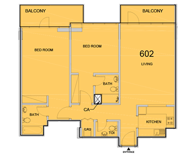 La Riviera JVC, 2-Bed Floor Plan, type: 2 Bedroom