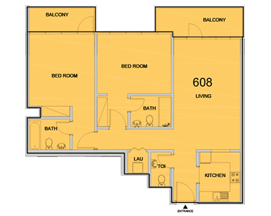 La Riviera JVC, 2-Bed Floor Plan, type: 2 Bedroom