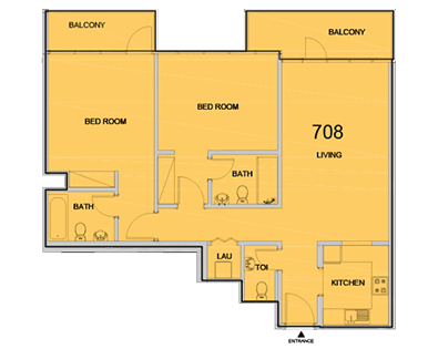 La Riviera JVC, 2-Bed Floor Plan, type: 2 Bedroom