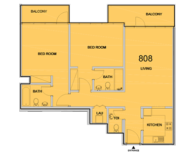La Riviera JVC, 2-Bed Floor Plan, type: 2 Bedroom