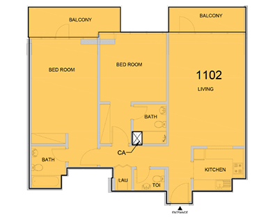 La Riviera JVC, 2-Bed Floor Plan, type: 2 Bedroom