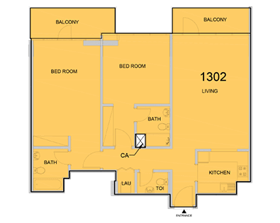 La Riviera JVC, 2-Bed Floor Plan, type: 2 Bedroom