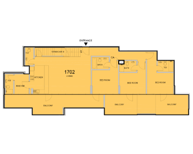 La Riviera JVC, 3-Bed Floor Plan, type: 3 Bedroom