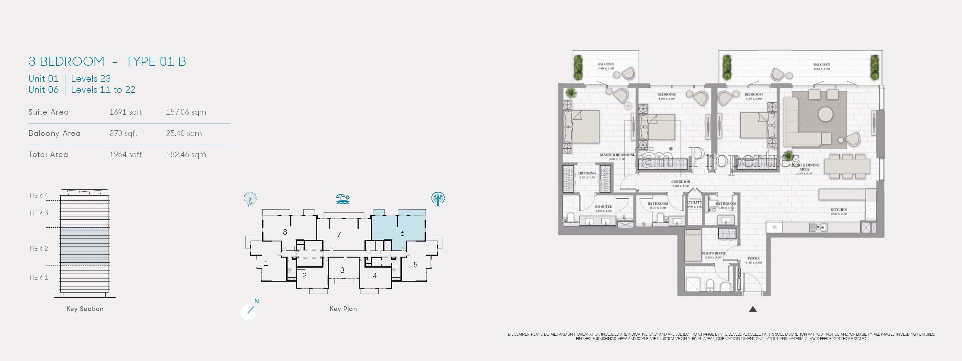 La Vie, 3-Bed Floor Plan, type: 3 Bedroom