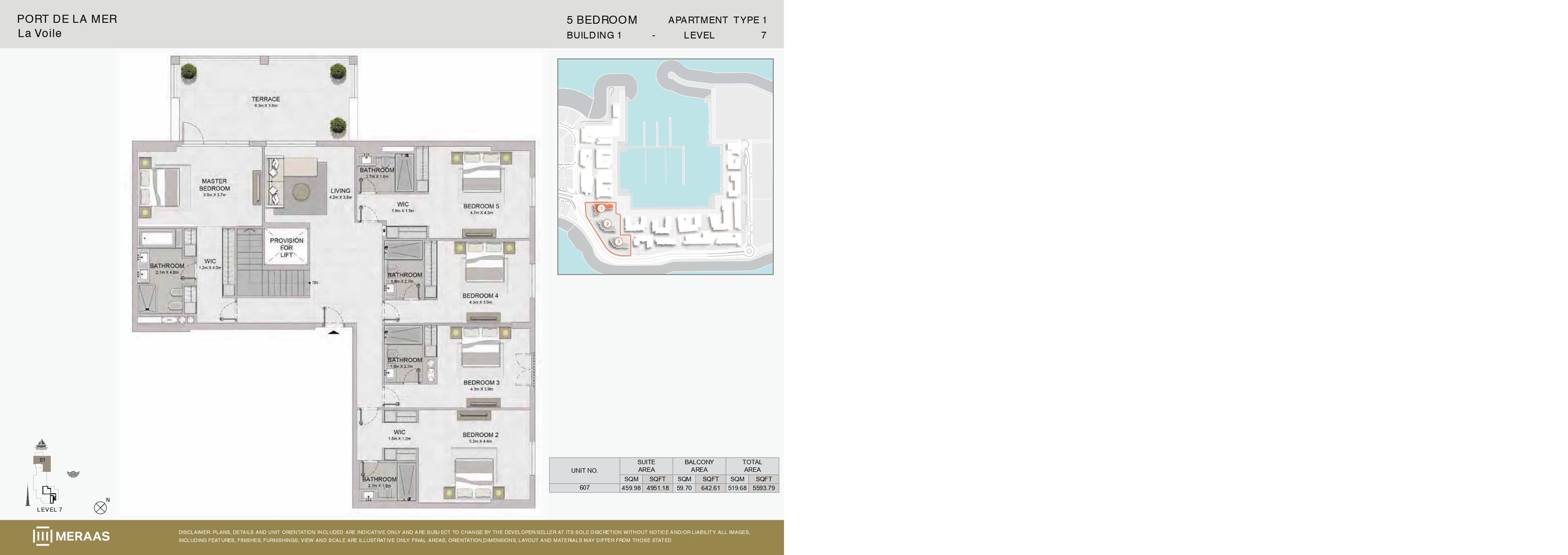 La Voile Building 1, 5-Bed Floor Plan, type: 5 Bedroom