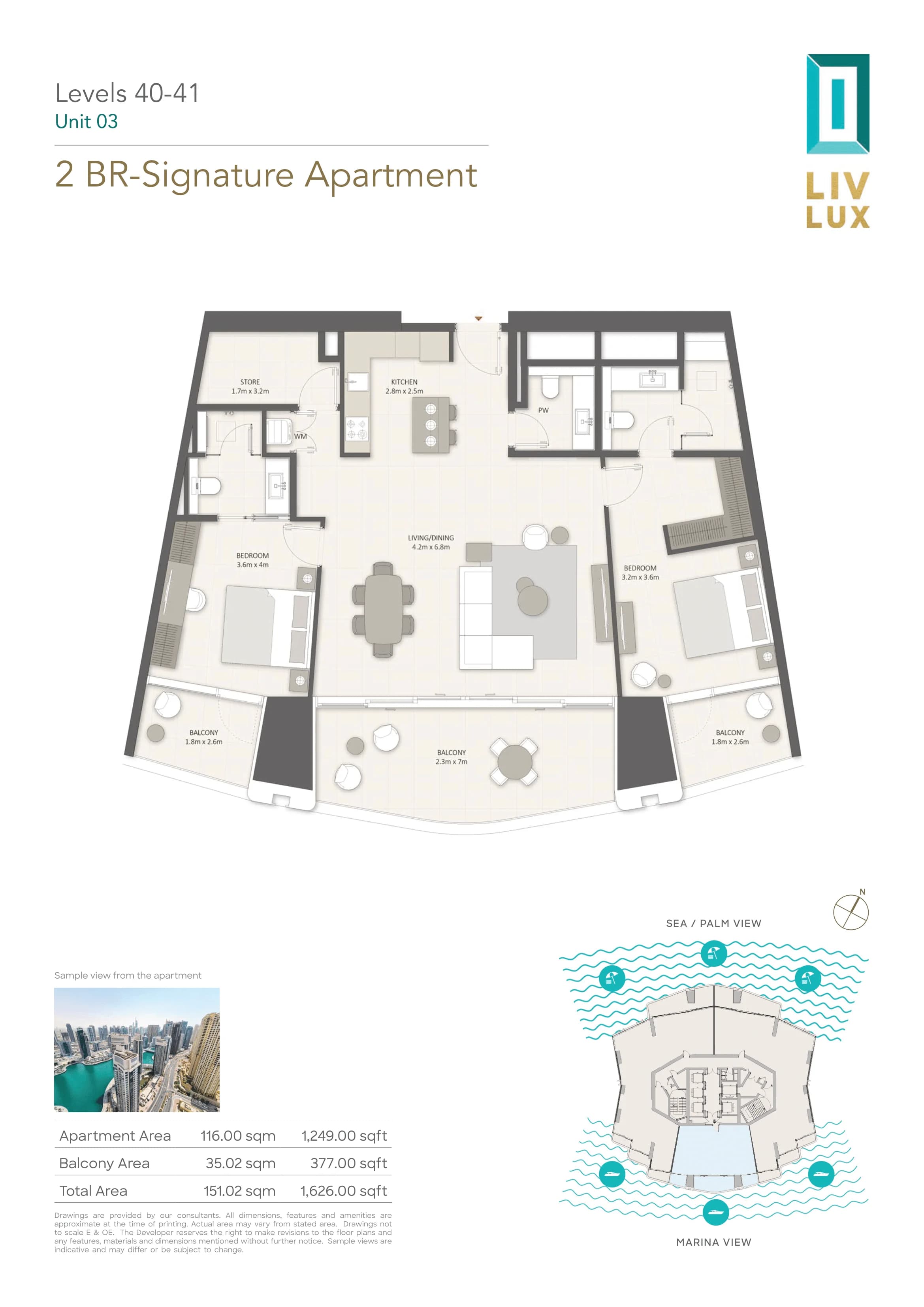 LIV LUX, 2-Bed Floor Plan, type: