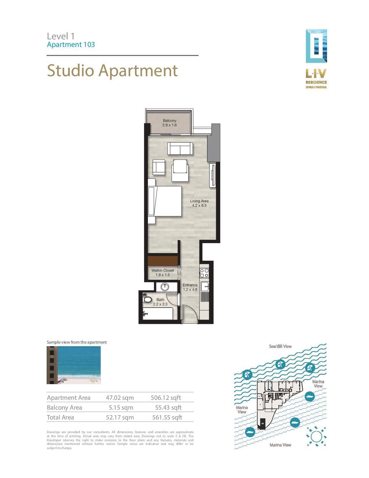LIV Residence, 0-Bed Floor Plan, type: Studio
