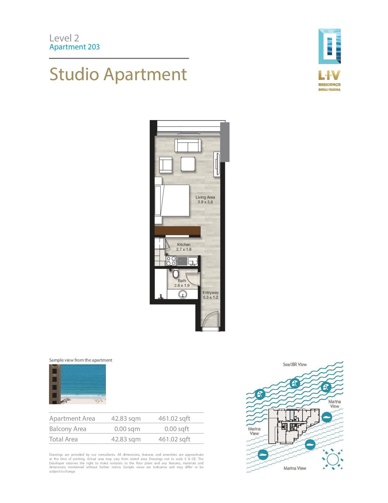 LIV Residence, 0-Bed Floor Plan, type: Studio