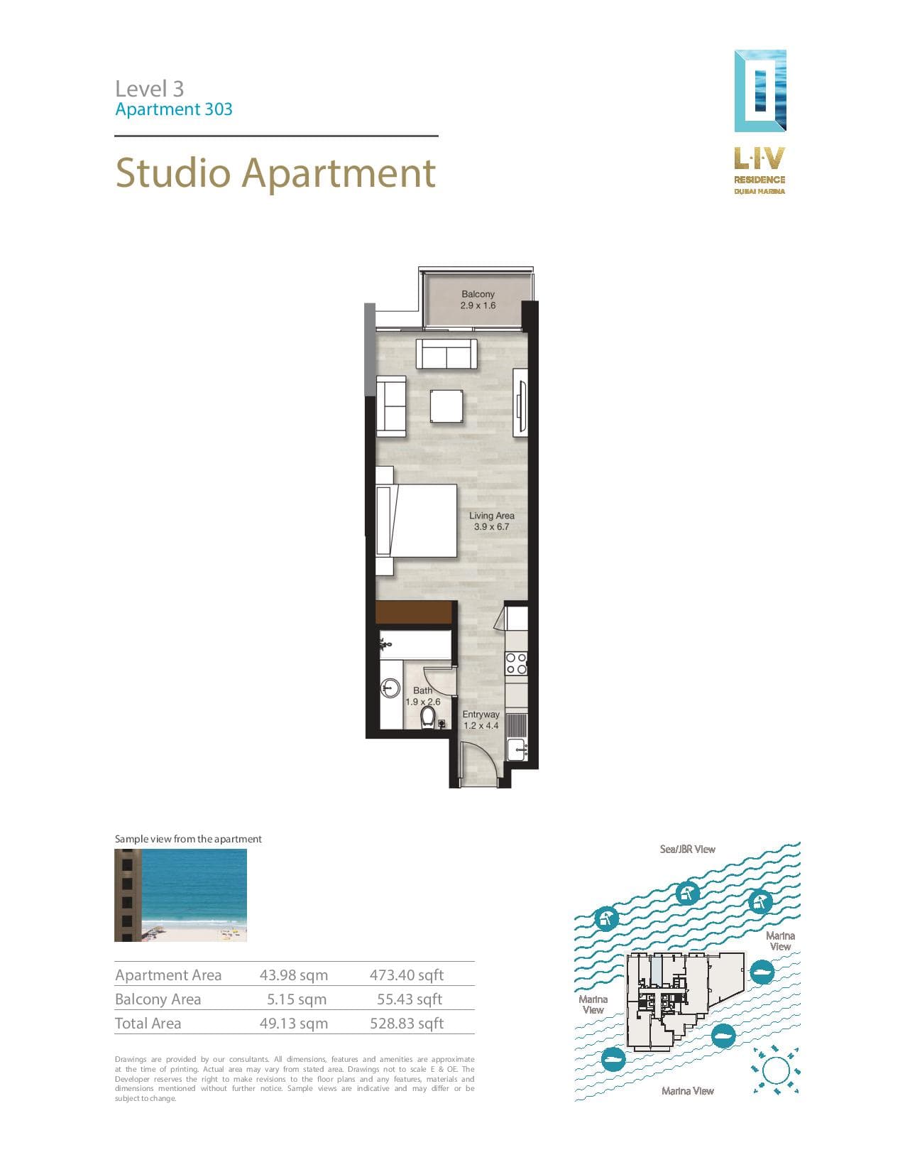 LIV Residence, 0-Bed Floor Plan, type: Studio