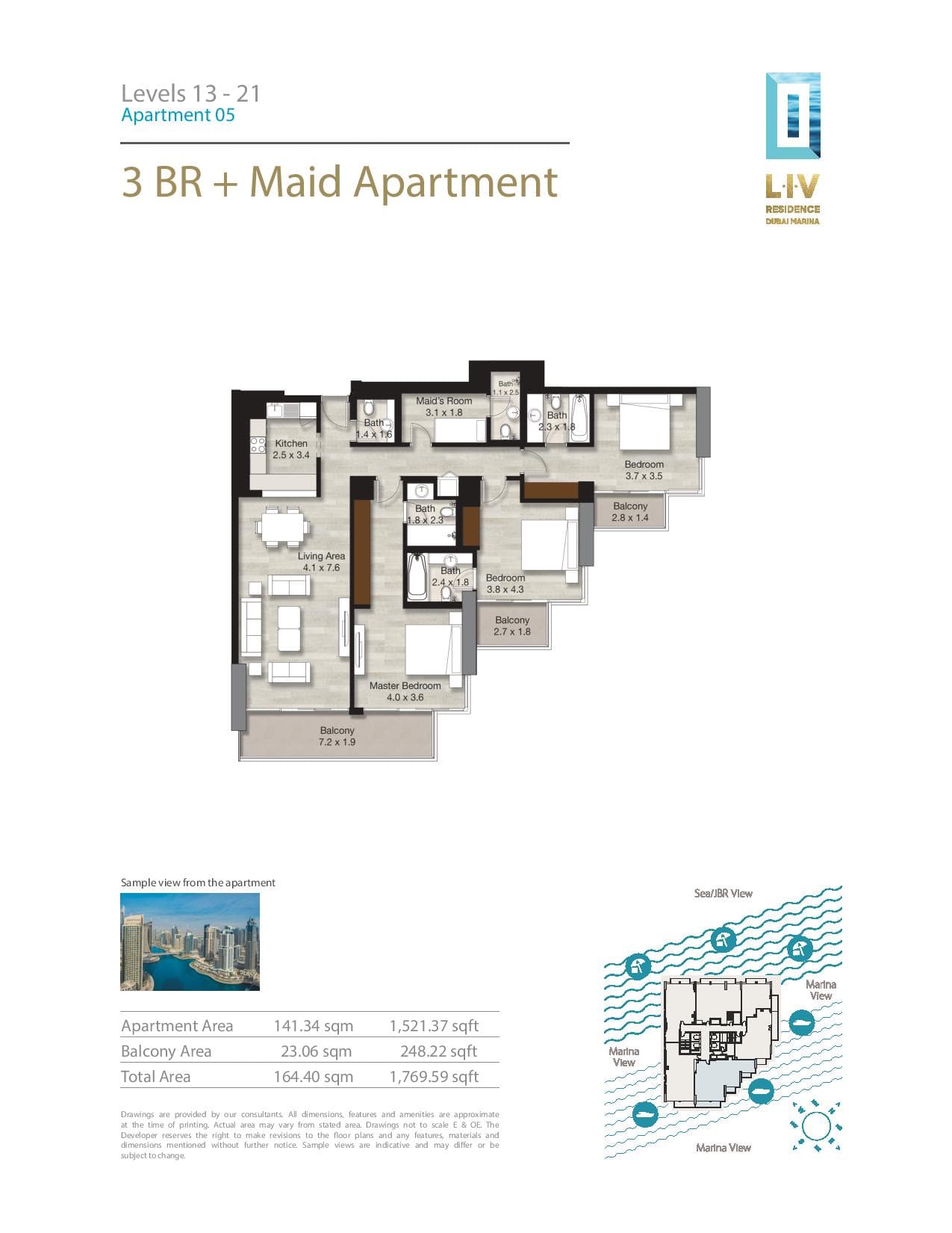 LIV Residence, 3-Bed Floor Plan, type: 3 Bedroom
