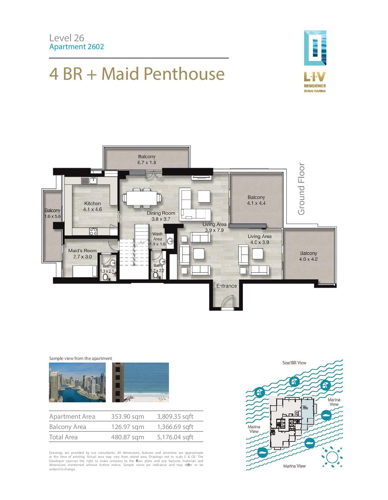 LIV Residence, 4-Bed Floor Plan, type: 4 Bedroom