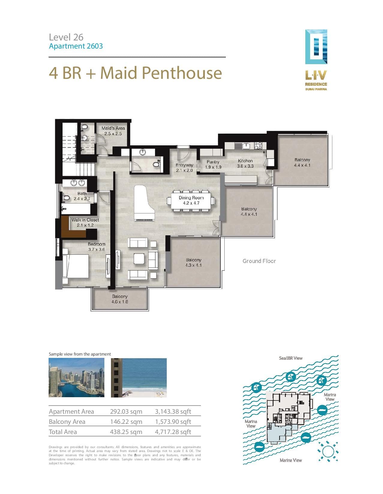 LIV Residence, 4-Bed Floor Plan, type: 4 Bedroom