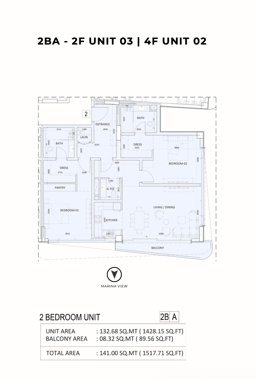 Luzora Residences, 2-Bed Floor Plan, type: