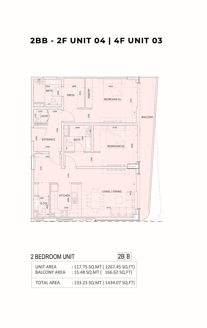 Luzora Residences, 2-Bed Floor Plan, type: