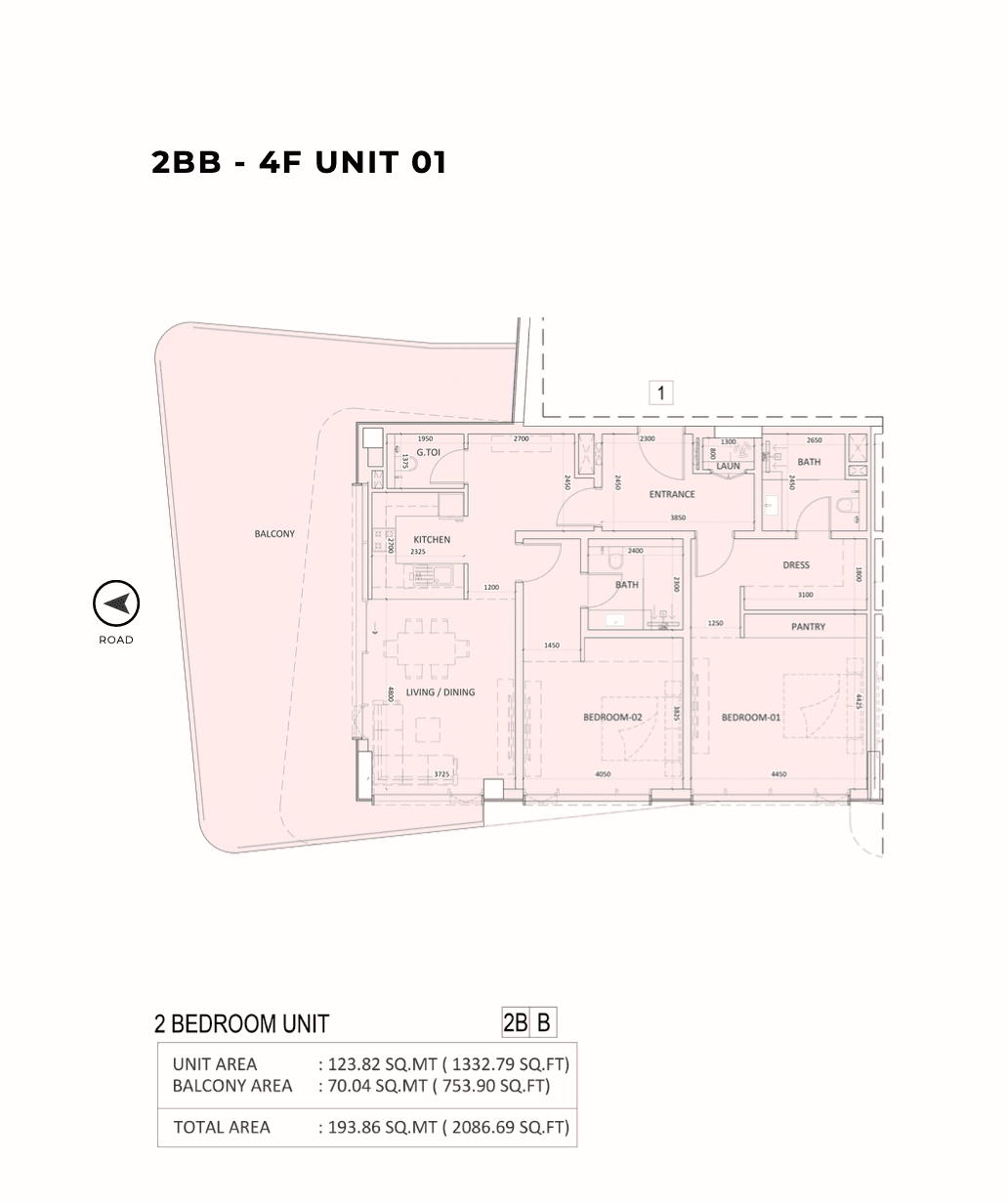 Luzora Residences, 2-Bed Floor Plan, type: