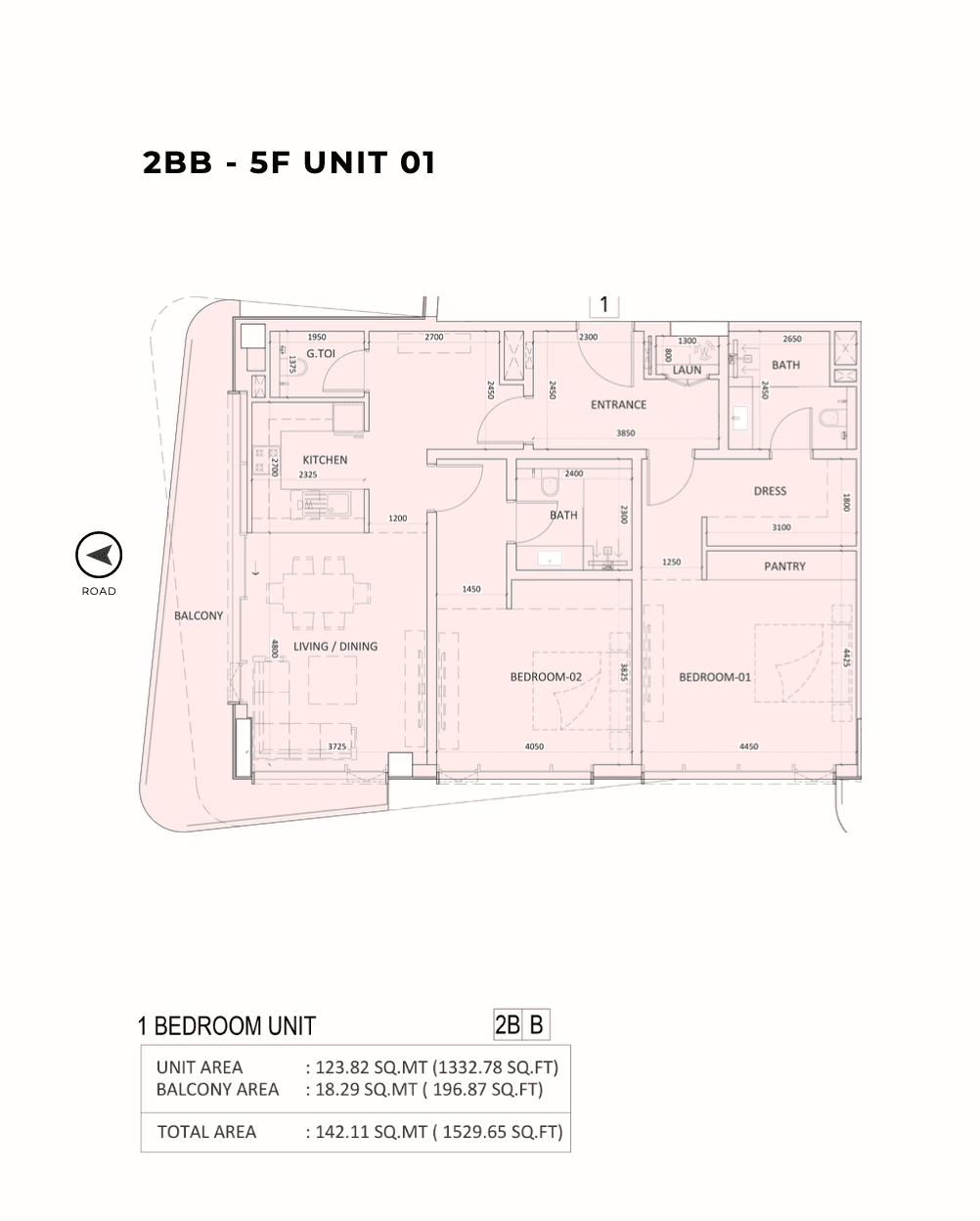 Luzora Residences, 2-Bed Floor Plan, type: