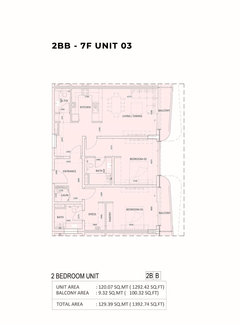 Luzora Residences, 2-Bed Floor Plan, type: