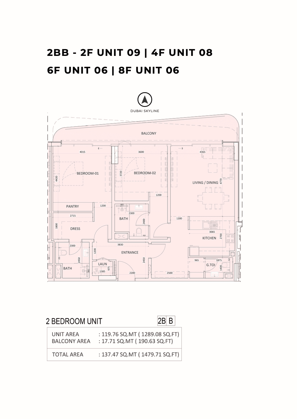 Luzora Residences, 2-Bed Floor Plan, type: