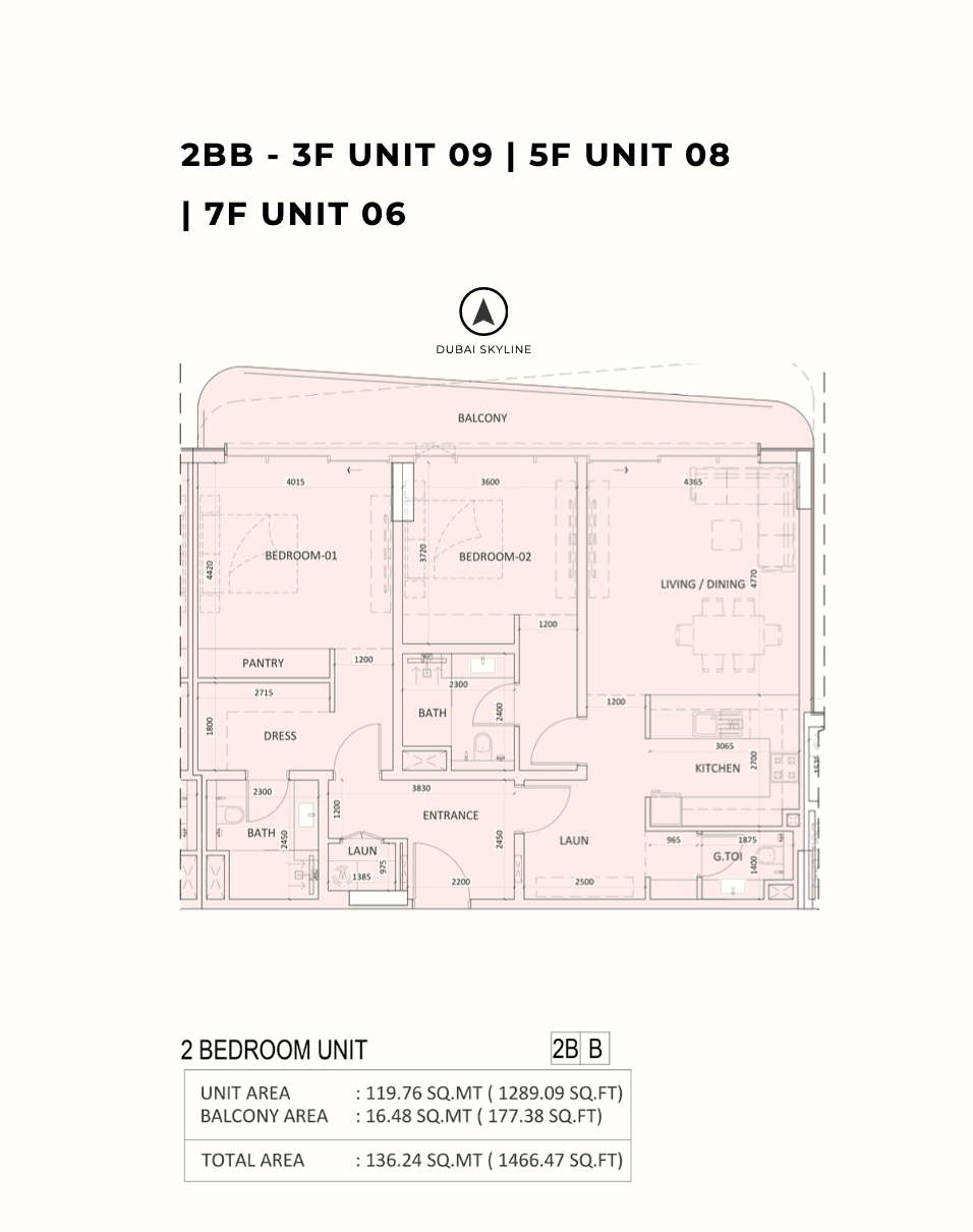 Luzora Residences, 2-Bed Floor Plan, type: