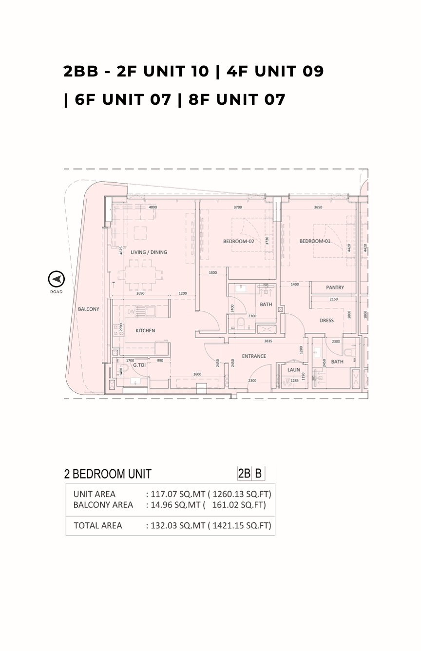Luzora Residences, 2-Bed Floor Plan, type: