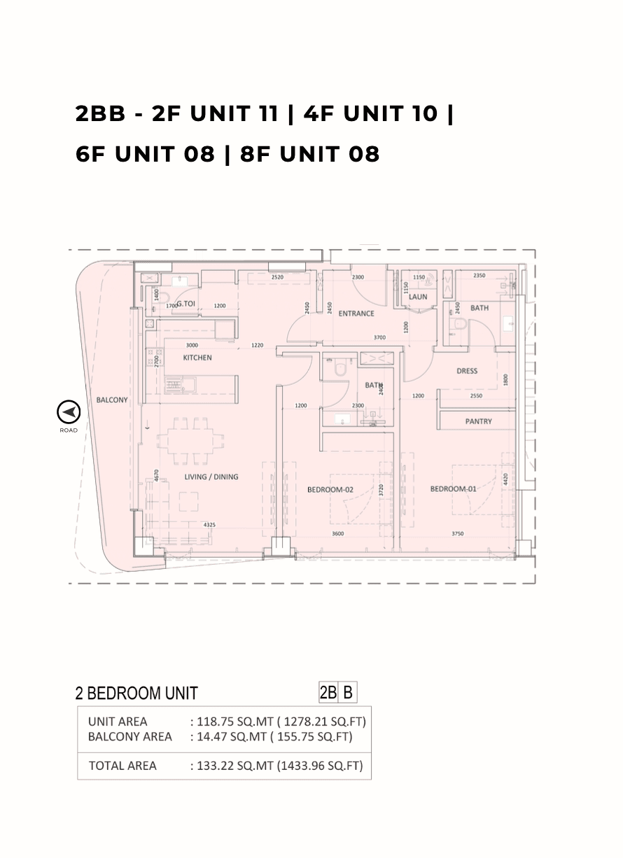 Luzora Residences, 2-Bed Floor Plan, type:
