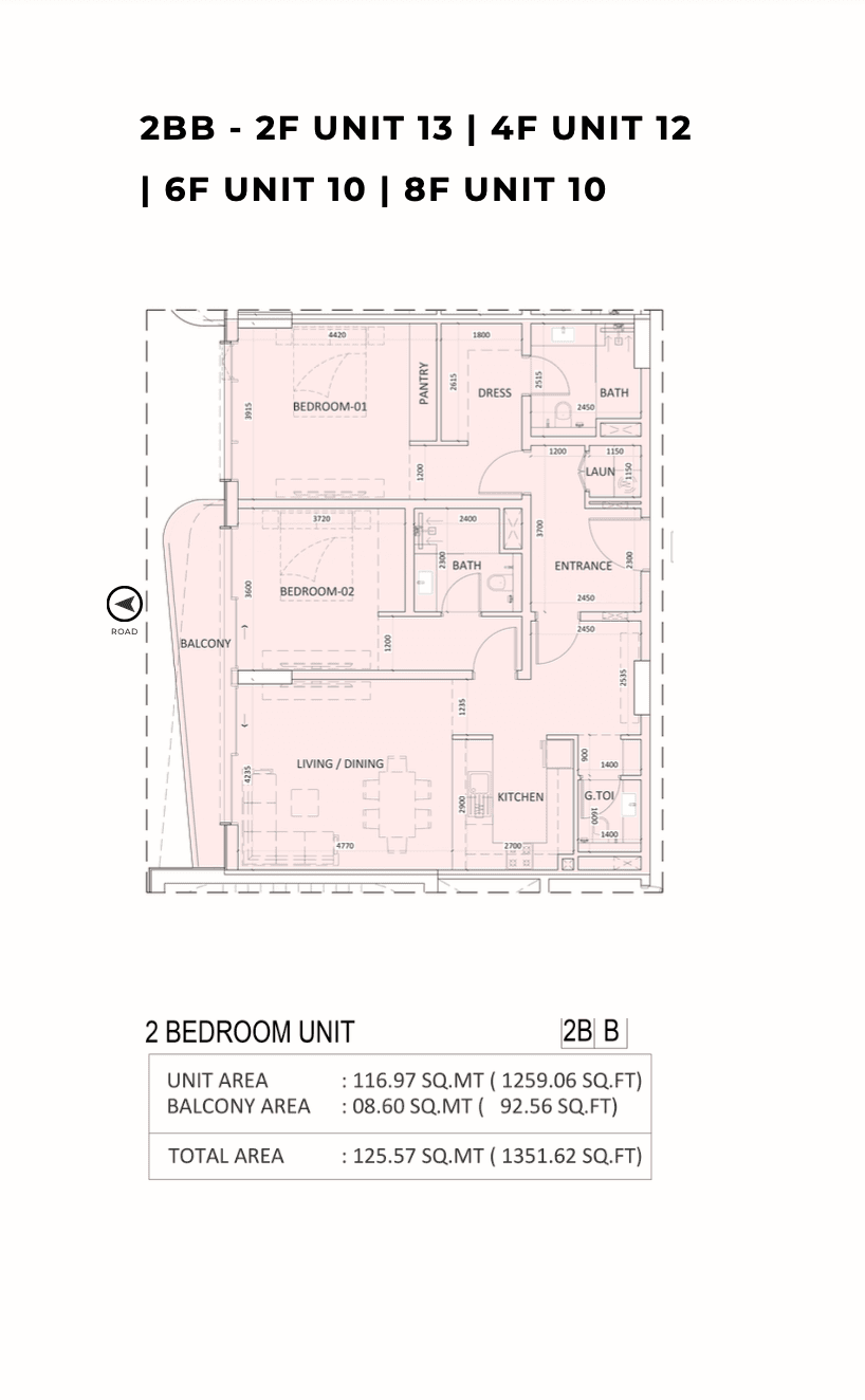 Luzora Residences, 2-Bed Floor Plan, type: