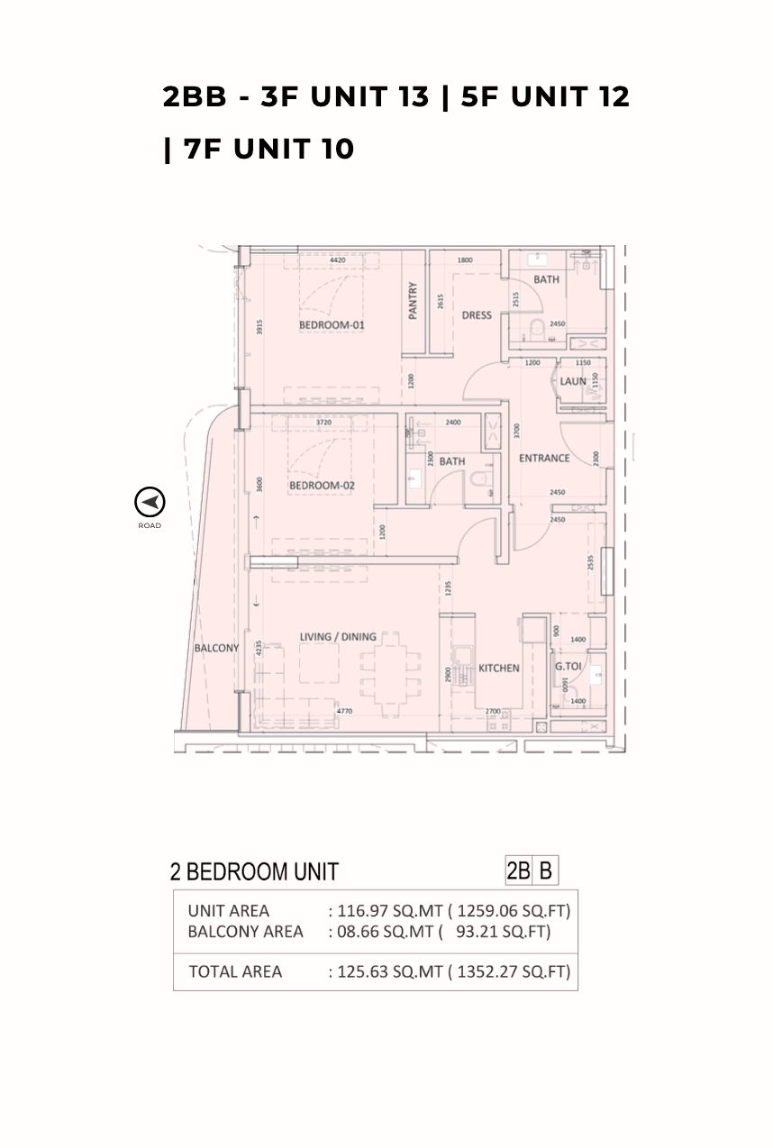 Luzora Residences, 2-Bed Floor Plan, type: