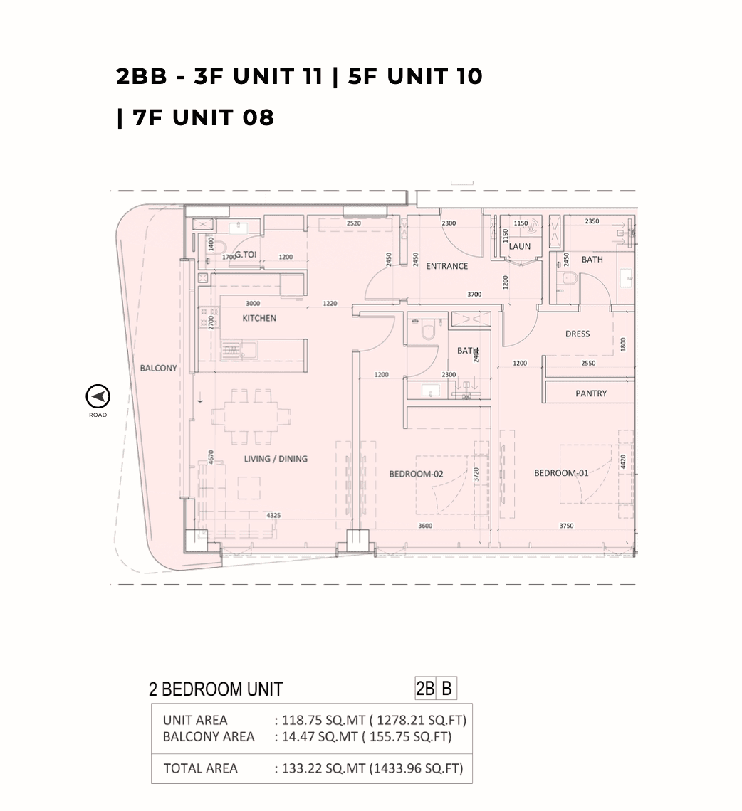 Luzora Residences, 2-Bed Floor Plan, type: