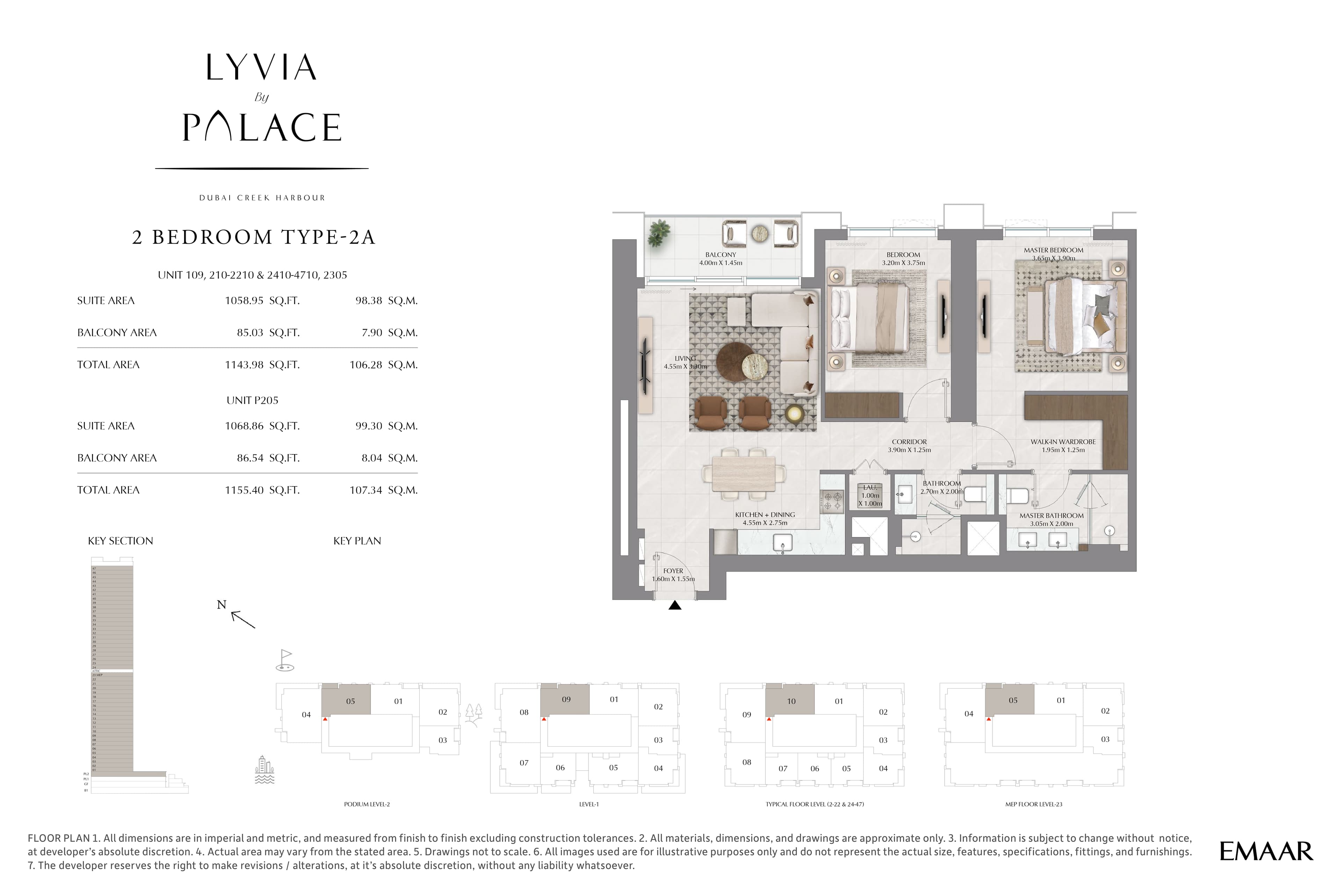 Lyvia by Palace, 2-Bed Floor Plan, type: 2 Bedroom