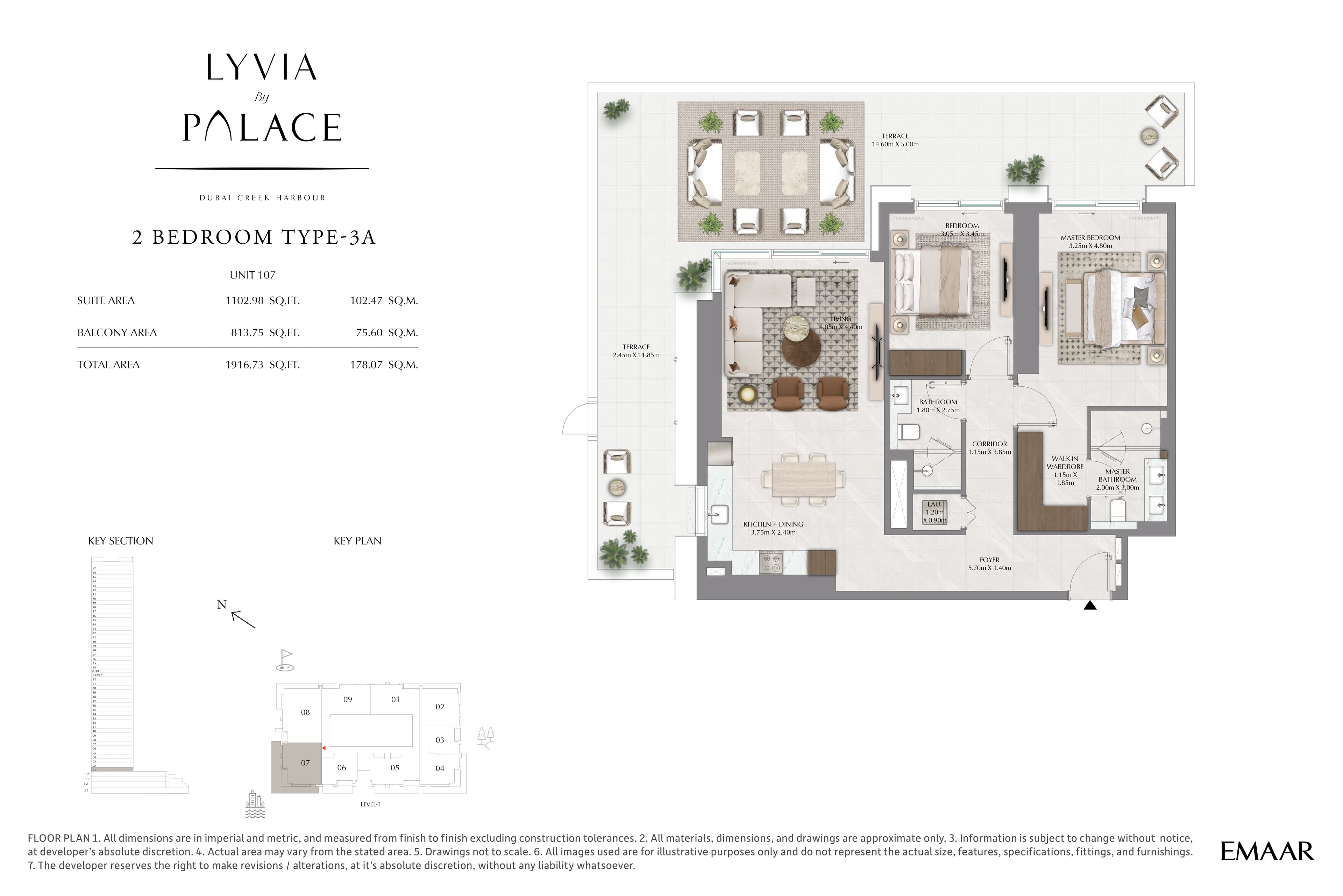 Lyvia by Palace, 2-Bed Floor Plan, type: 2 Bedroom