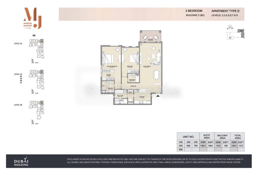 Madinat Jumeirah Living Lamtara 1, 2-Bed Floor Plan, type: 2 Bedroom
