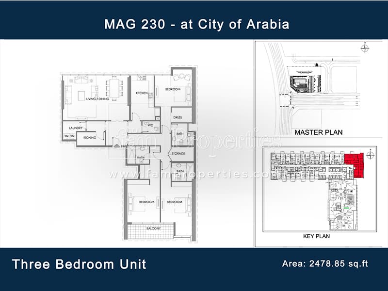 MAG 230, 3-Bed Floor Plan, type: 3 Bedroom