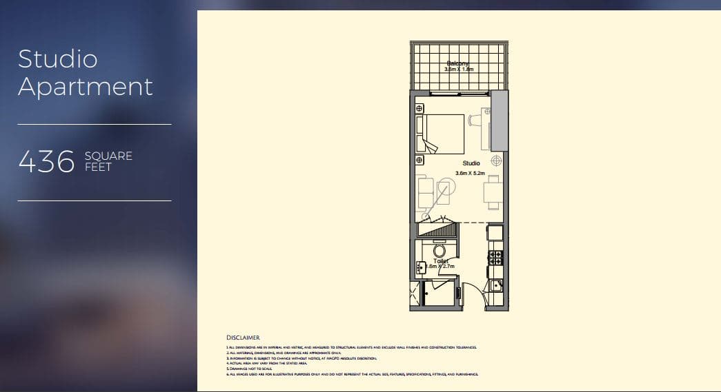 MAG 318, 0-Bed Floor Plan, type: Studio