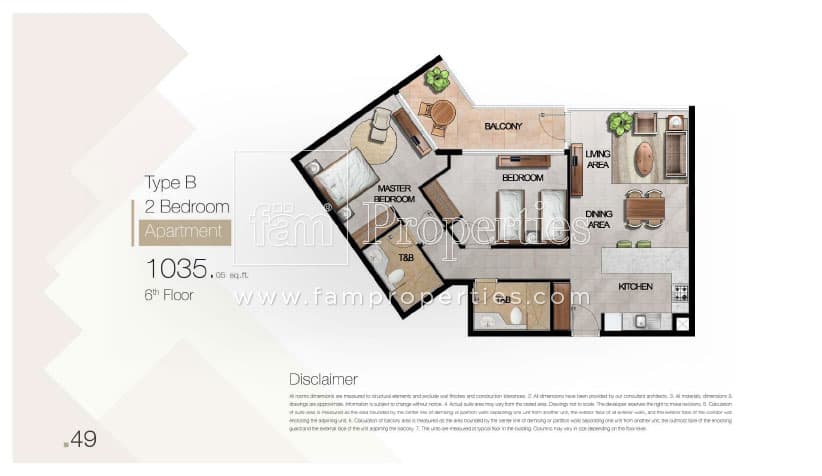 Mag 5 Boulevard, 2-Bed Floor Plan, type: 2 Bedroom