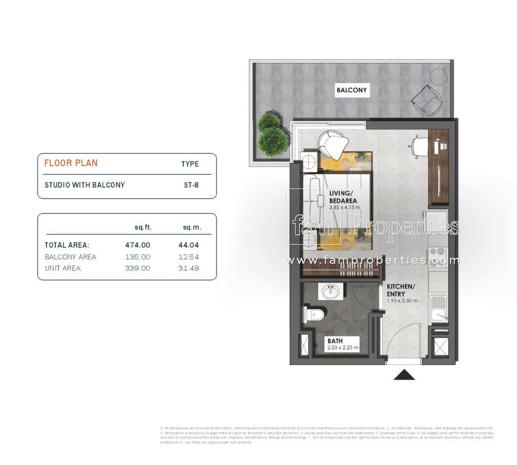 Mag Eye Apartments, 0-Bed Floor Plan, type: Studio