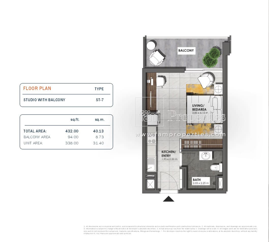 Mag Eye Apartments, 0-Bed Floor Plan, type: Studio