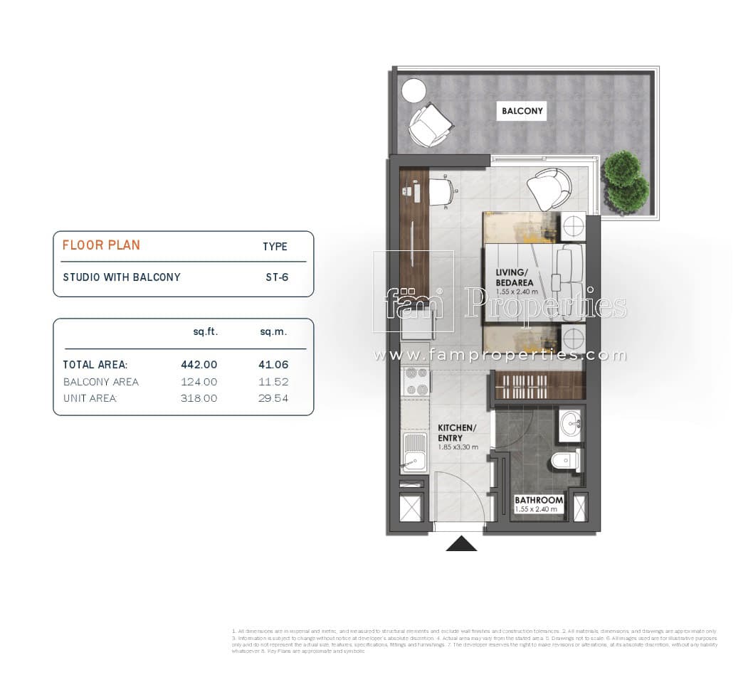 Mag Eye Apartments, 0-Bed Floor Plan, type: Studio
