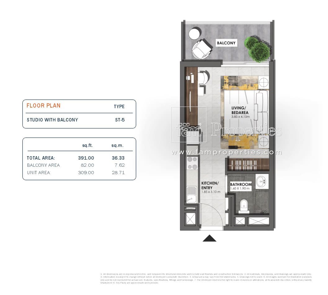 Mag Eye Apartments, 0-Bed Floor Plan, type: Studio